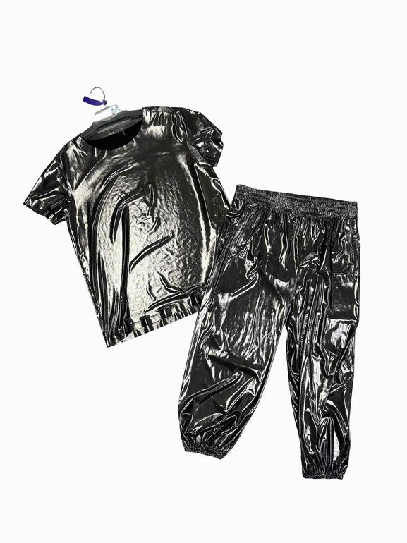 NORMA KAMALI METALLIC 2 PIECE SET SIZE: M