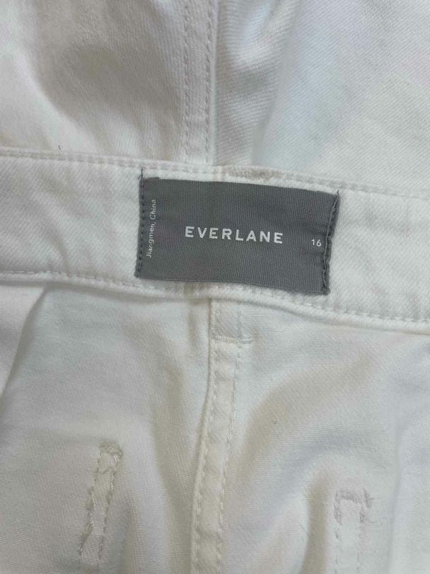 EVERLANE CROPPED WIDE LEG WHITE DENIM SIZE 16