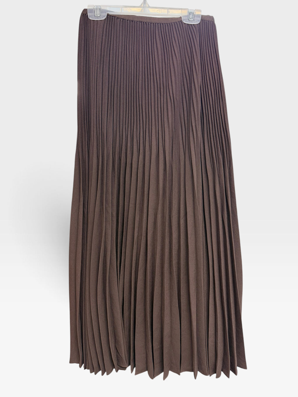 NWT JENNI KAYNE CHOCOLATE BROWN PLEATED MAXI SKIRT SIZE SMALL