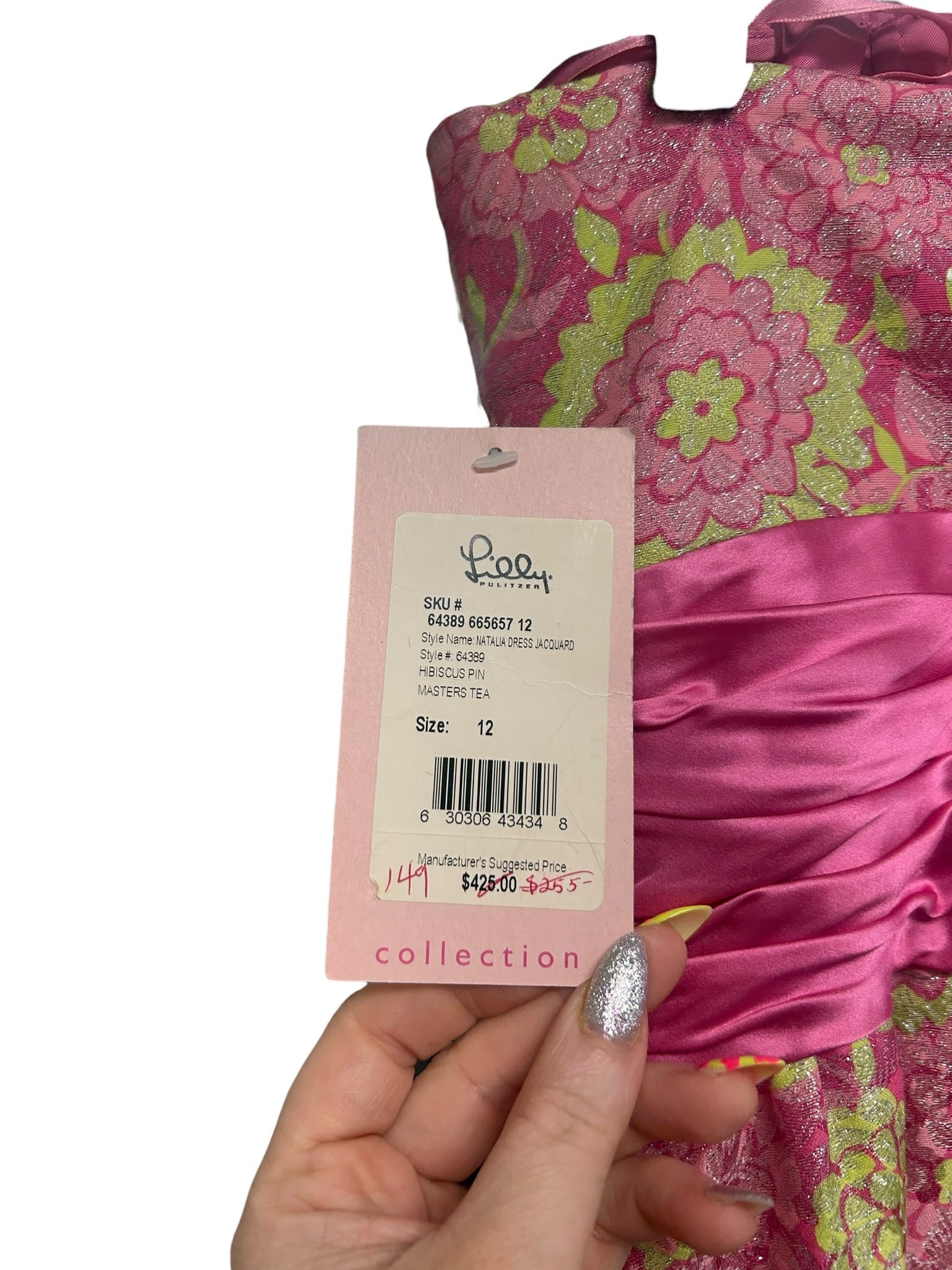 NWT VINTAGE LILLY PULITZER MASTERS TEA NATALIA HIBISCUS PINK STRAPLESS DRESS