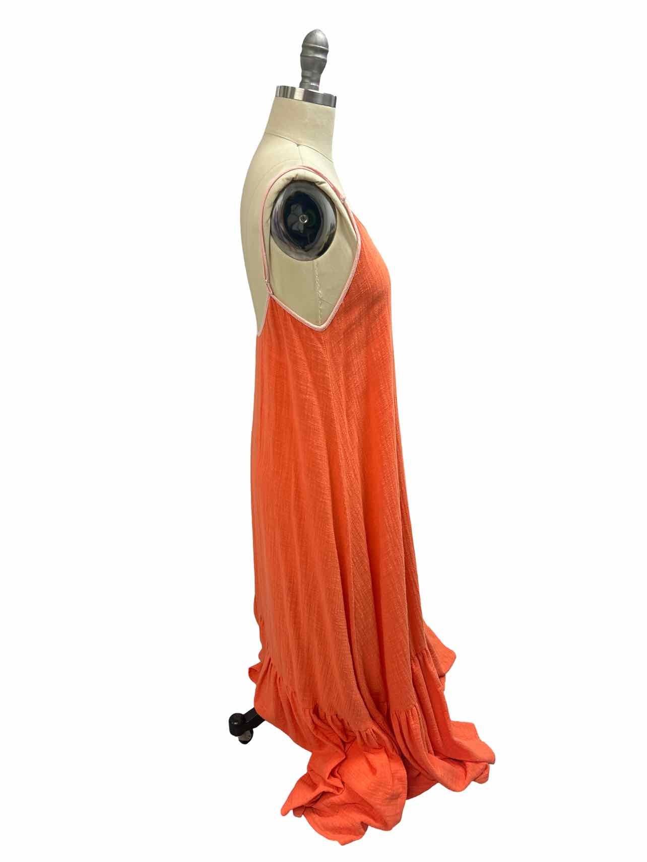 THE LADY & THE SAILOR GAUZE RUFFLE HEM MAXI SUNDRESS SIZE: M