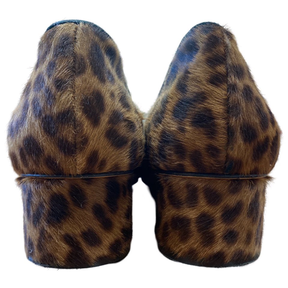 SARAH FLINT ROSIE CHOCOLATE LEOPARD HAIRCALF PUMP SIZE 42.5