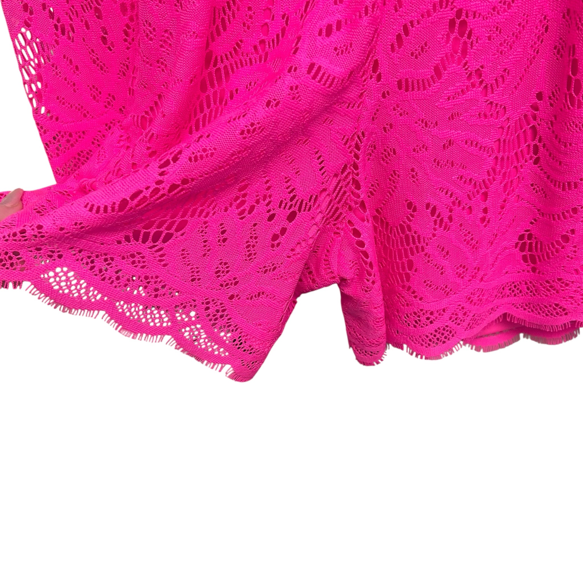 LILLY PULITZER PINK TIKI WRAP FRONT LONG SLEEVE ROMPER SIZE XXSMALL