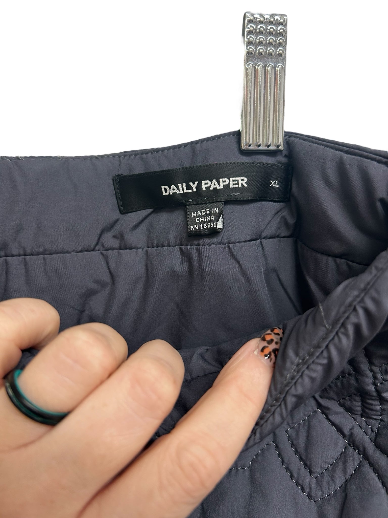 DAILY PAPER PHILIPA QUILTED MINI GRAY SKIRT SIZE XL