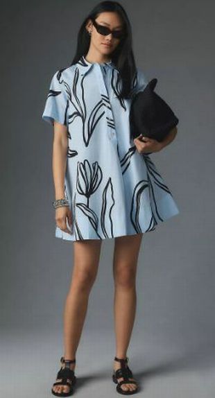 ANTHROPOLOGIE POLLIE MINI SWING TUNIC DRESS SIZE: XS