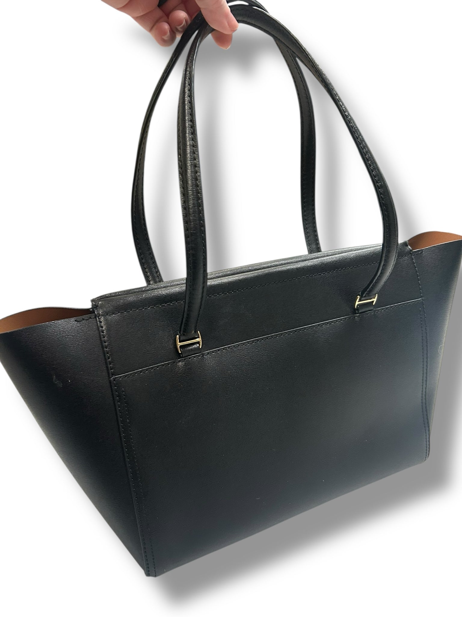 TORY BURCH BLACK LEATHER PARKER TOTE NEW WITHOUT TAGS