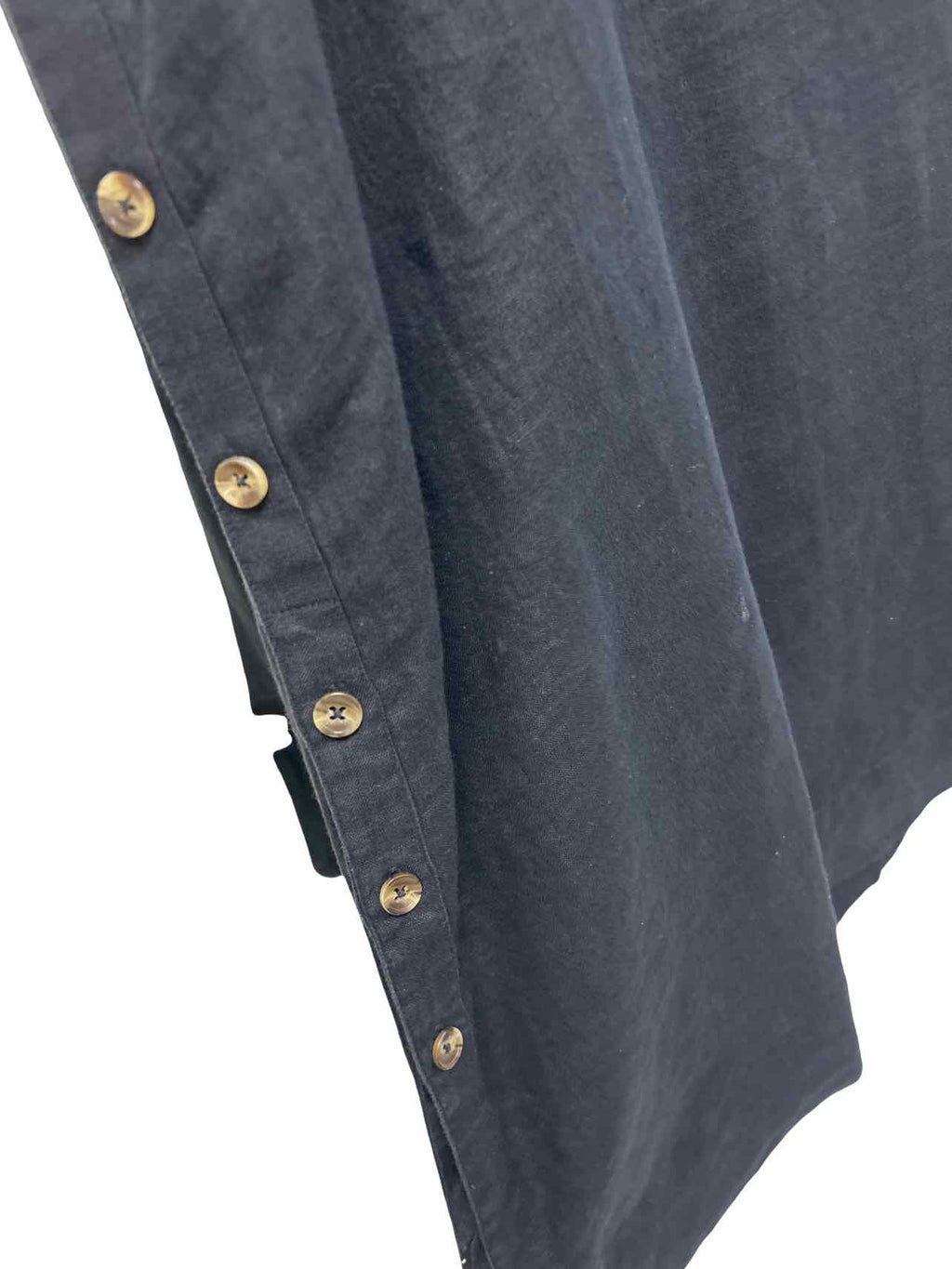 CHICOS LINEN MAXI SHIRT DRESS ROLLED SLEEVE SIZE: 16