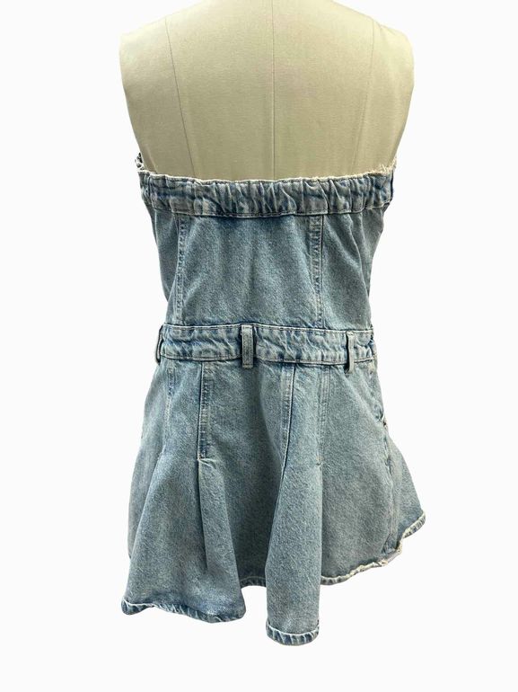 ZARA DENIM PLEAT MINI SKIRT SIZE: M