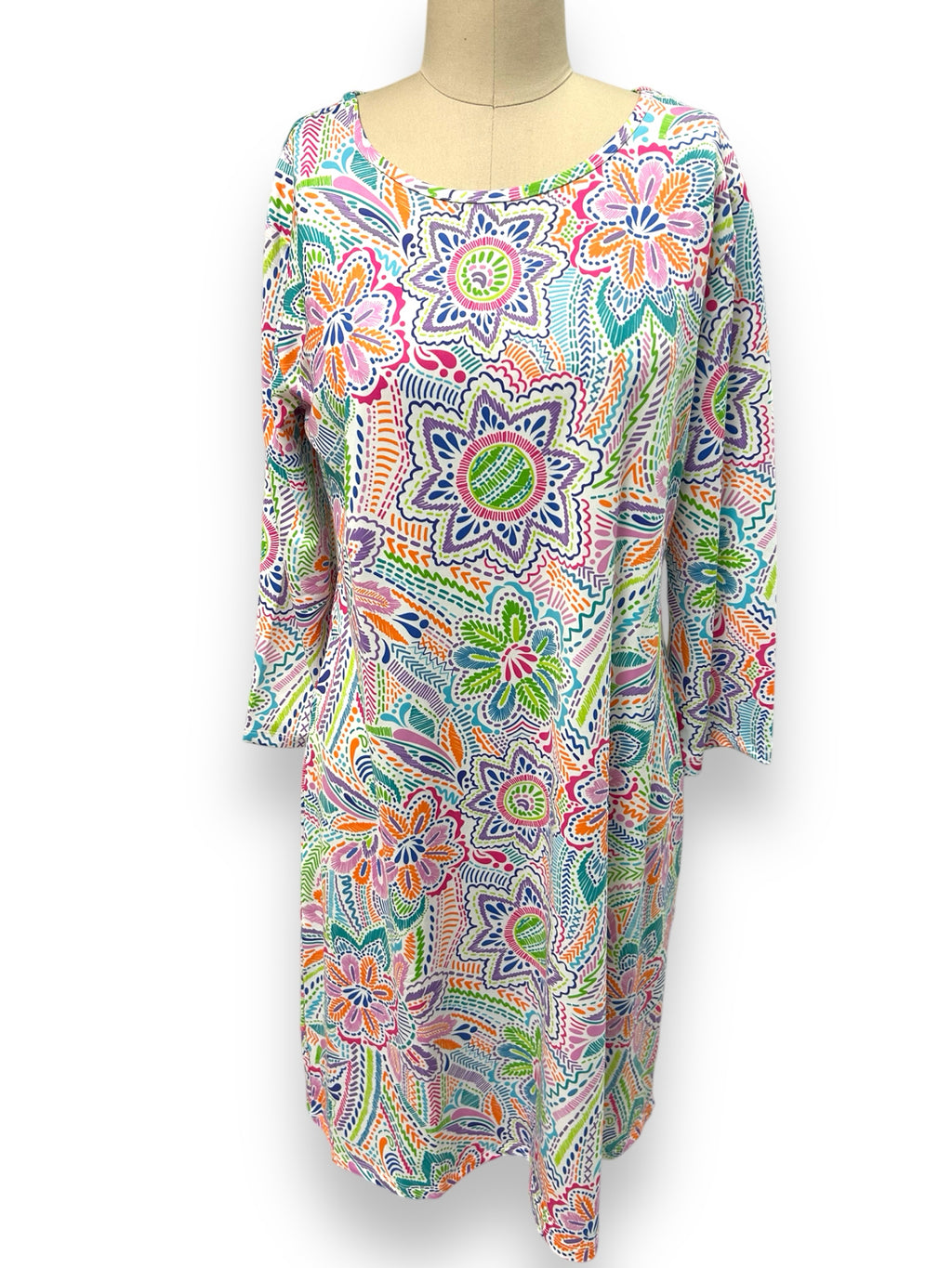 NEW JEANNE PIERRE KLIFA DAPHNE MAUI PRINT UPF50 DRESS SIZE XL