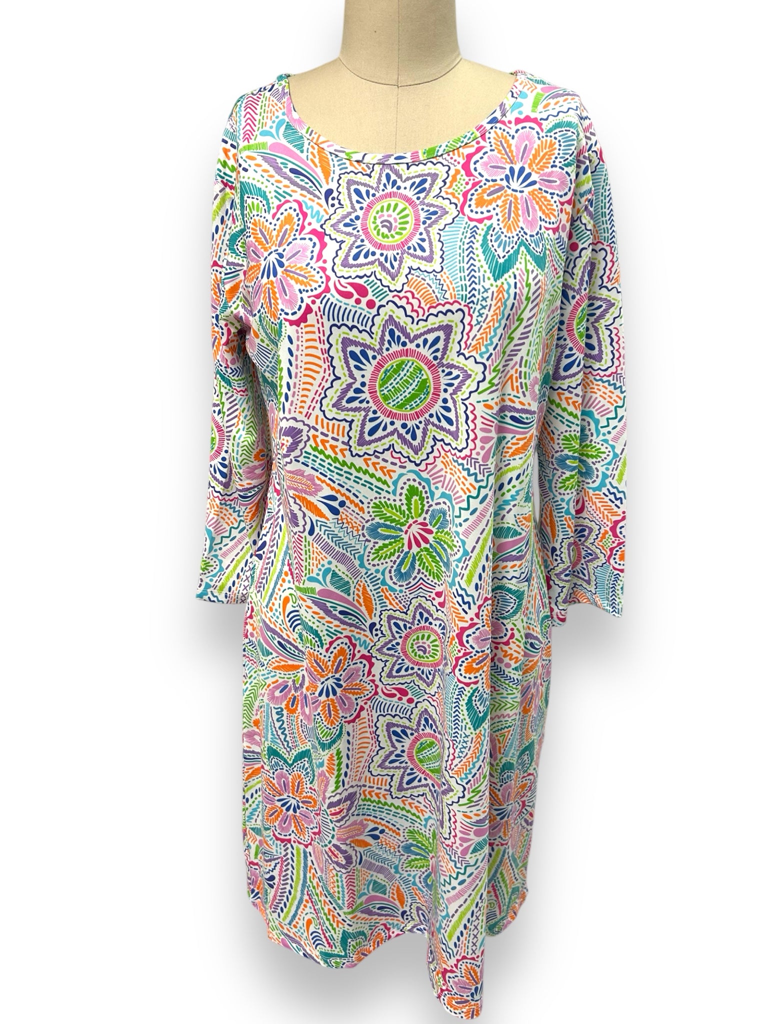 NEW JEANNE PIERRE KLIFA DAPHNE MAUI PRINT UPF50 DRESS SIZE XL