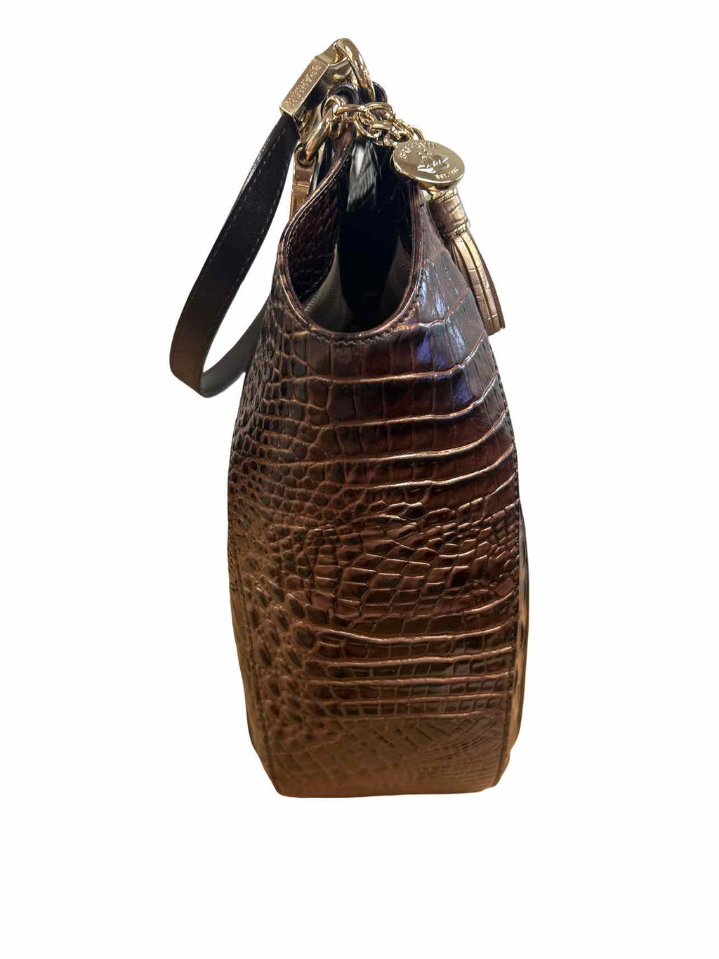 BRAHMIN MARIANNA CROC LEATHER TOTE