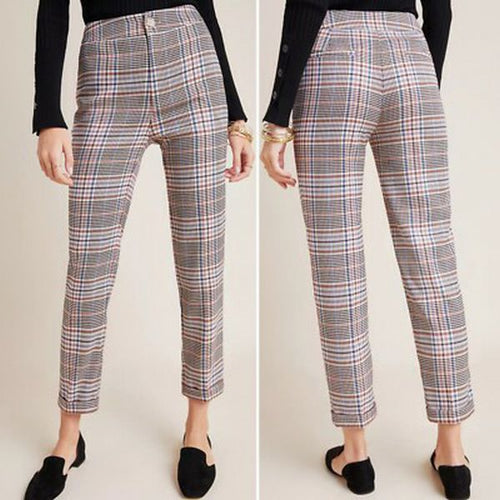 ANTHROPOLOGIE MALCOM HIGH RISE TAPERED CUFFED PLAID TROUSERS SIZE 12 - WEARHOUSE  CONSIGNMENT