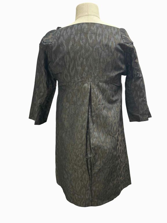 COTELAC  DRAPE NECK SATIN SHIFT DRESS SIZE:XS