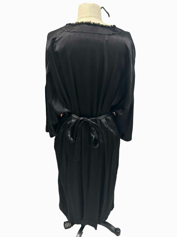 RAQUEL ALLEGRA SATIN BELTED SHIRT DRESS DROP SHOULDER SIDE SPLIT SIZE: 0