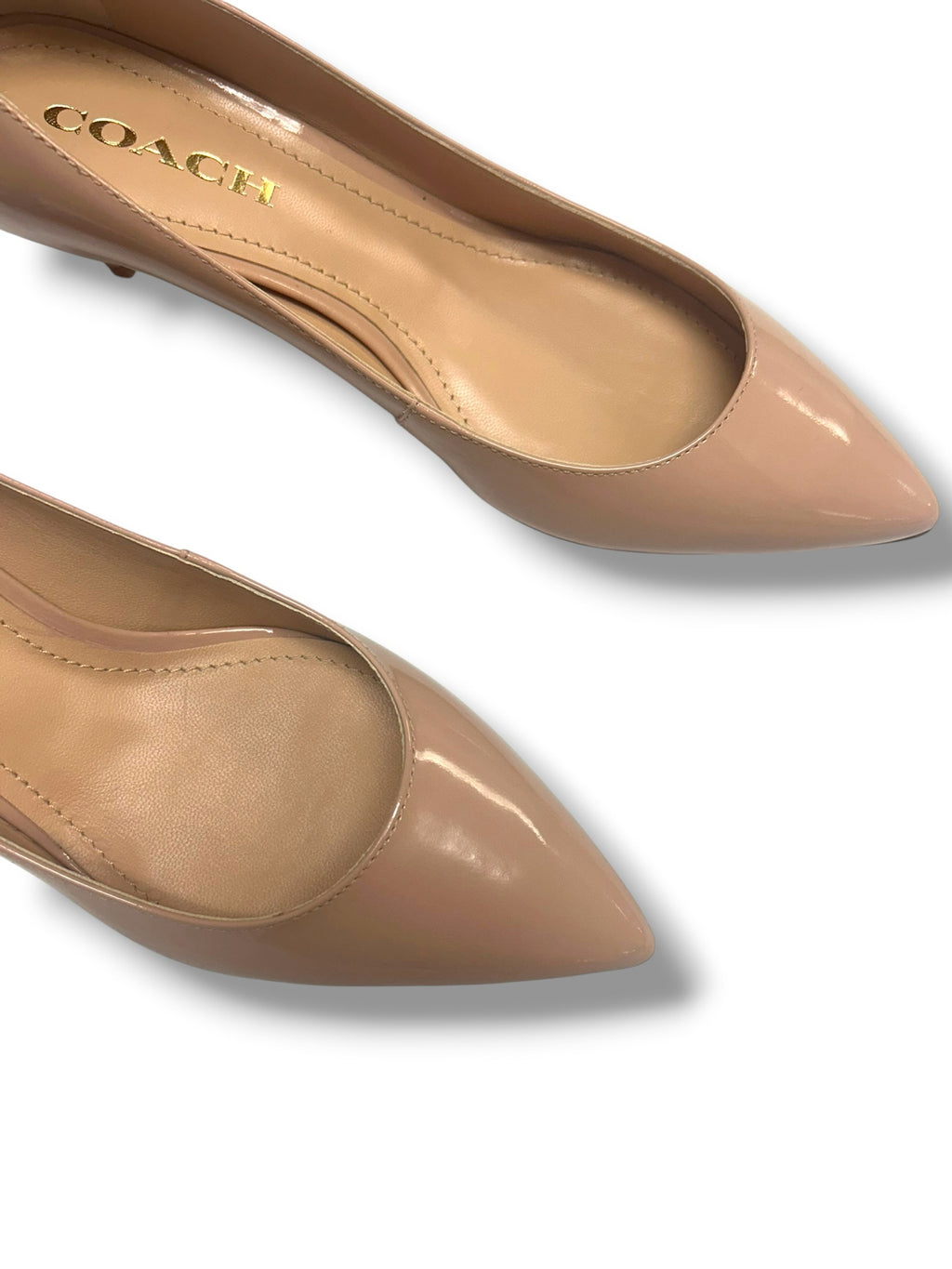NIB COACH SLOANE PATENT LEATHER KITTEN HEEL PALE BLUSH SIZE 8