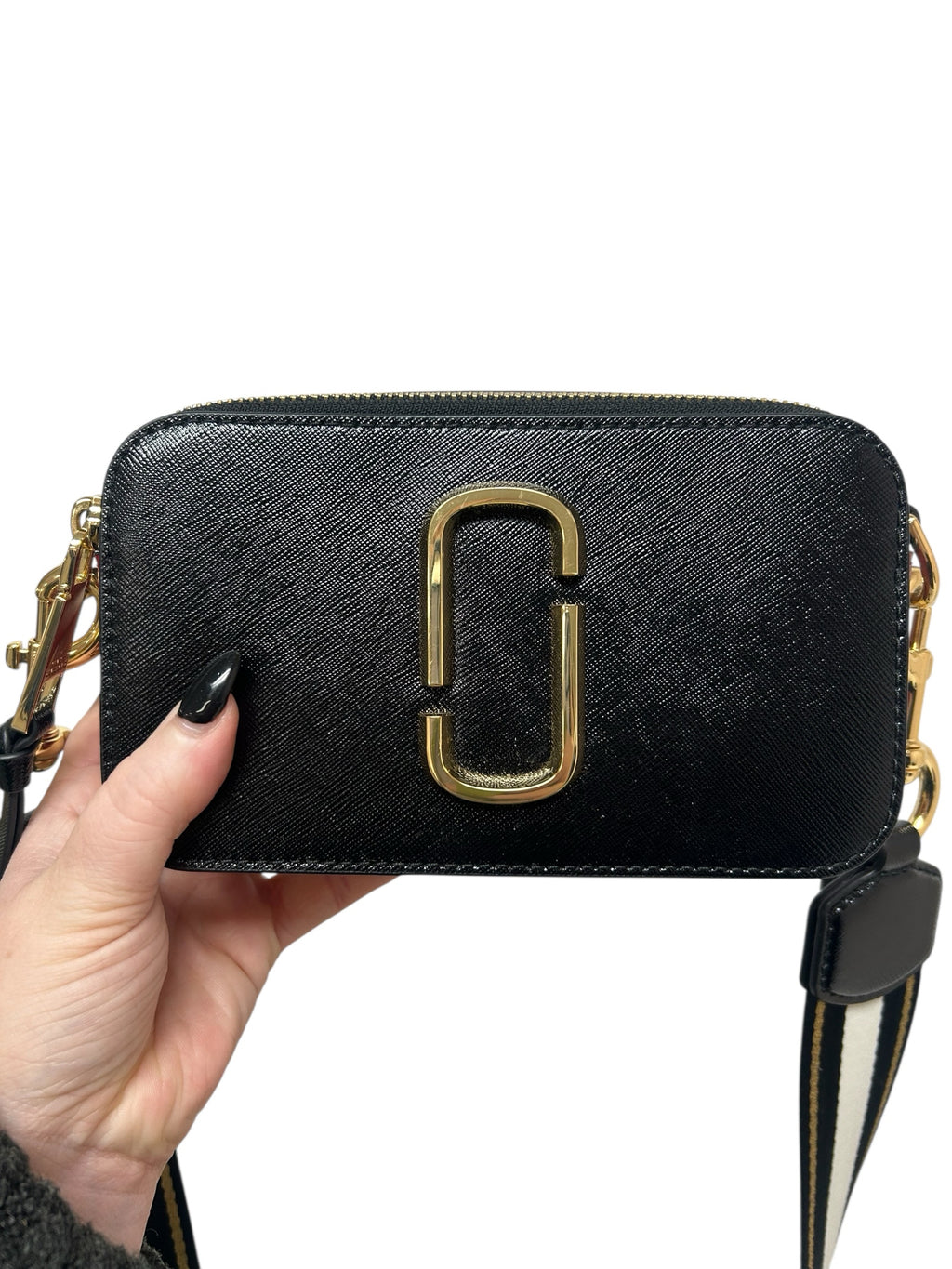 MARC JACOBS SNAPSHOT CAMERA BAG BLACK RED SMALL