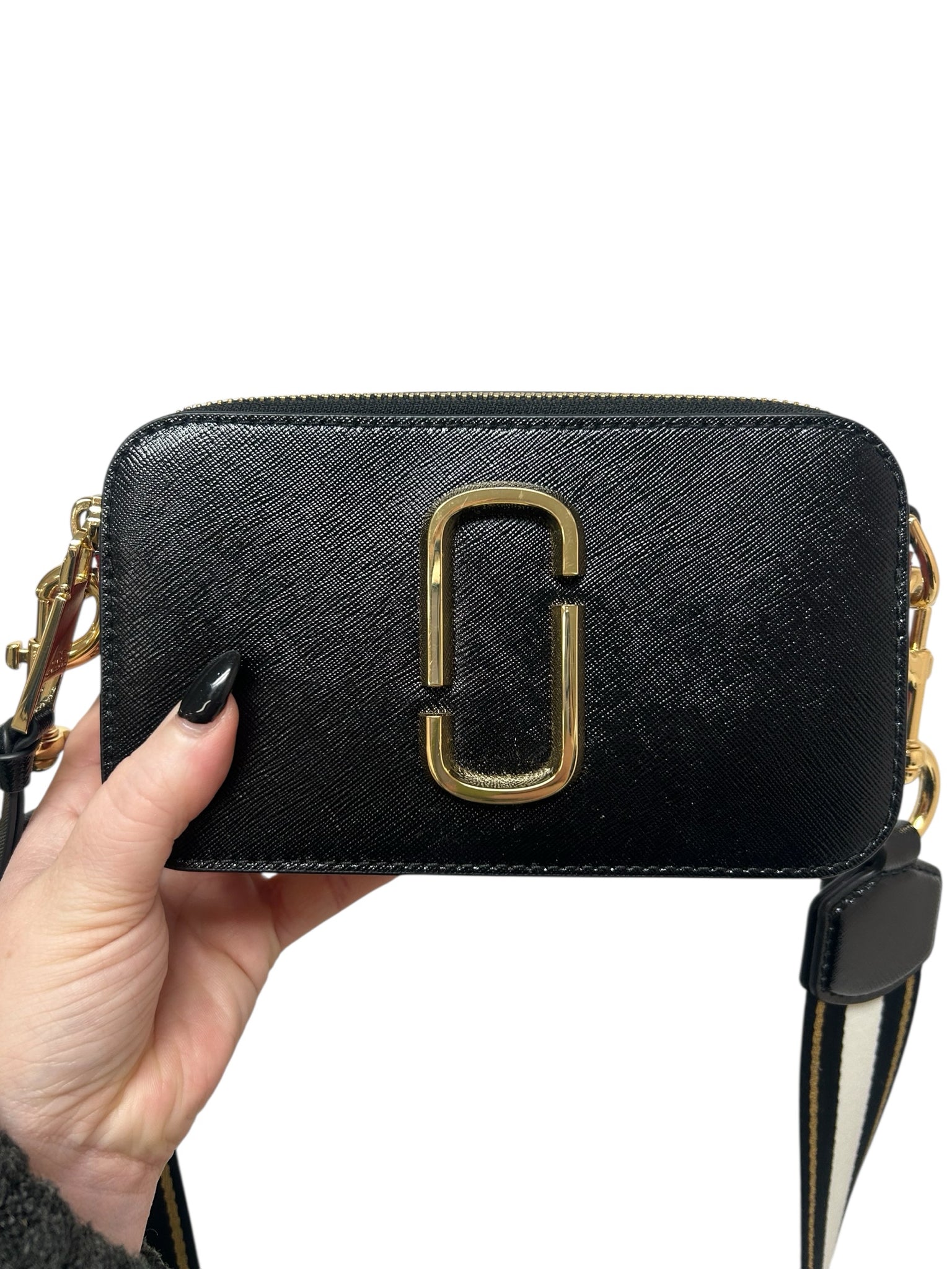 MARC JACOBS SNAPSHOT CAMERA BAG BLACK RED SMALL