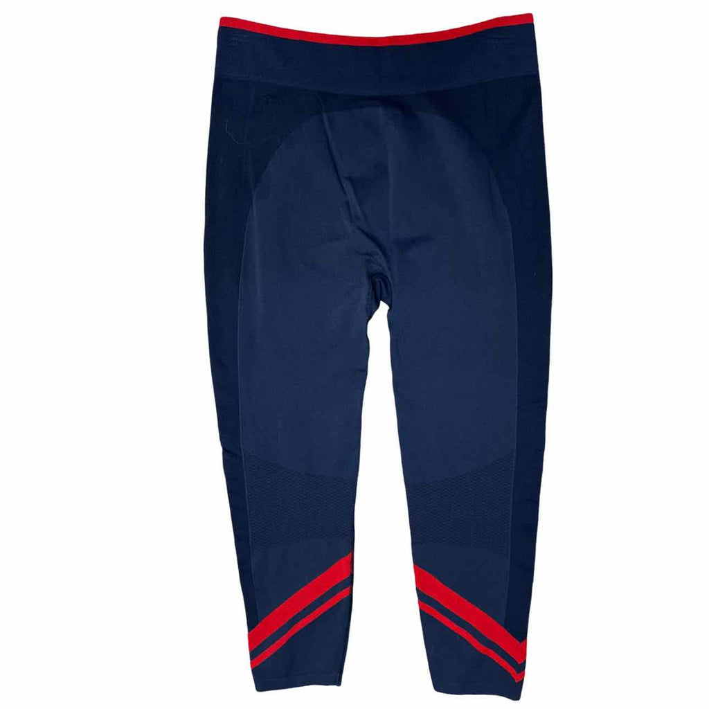 TORY BURCH SPORT SEAMLESS NAVY/RED LEGGING SIZE L