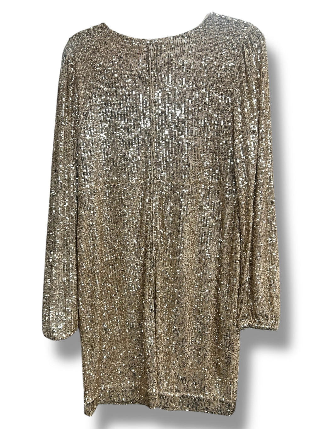 LILLY PULITZER NWT REAGAN LS GOLD SEQUIN MINI BALLOON SLEEVE DRESS SIZE 14