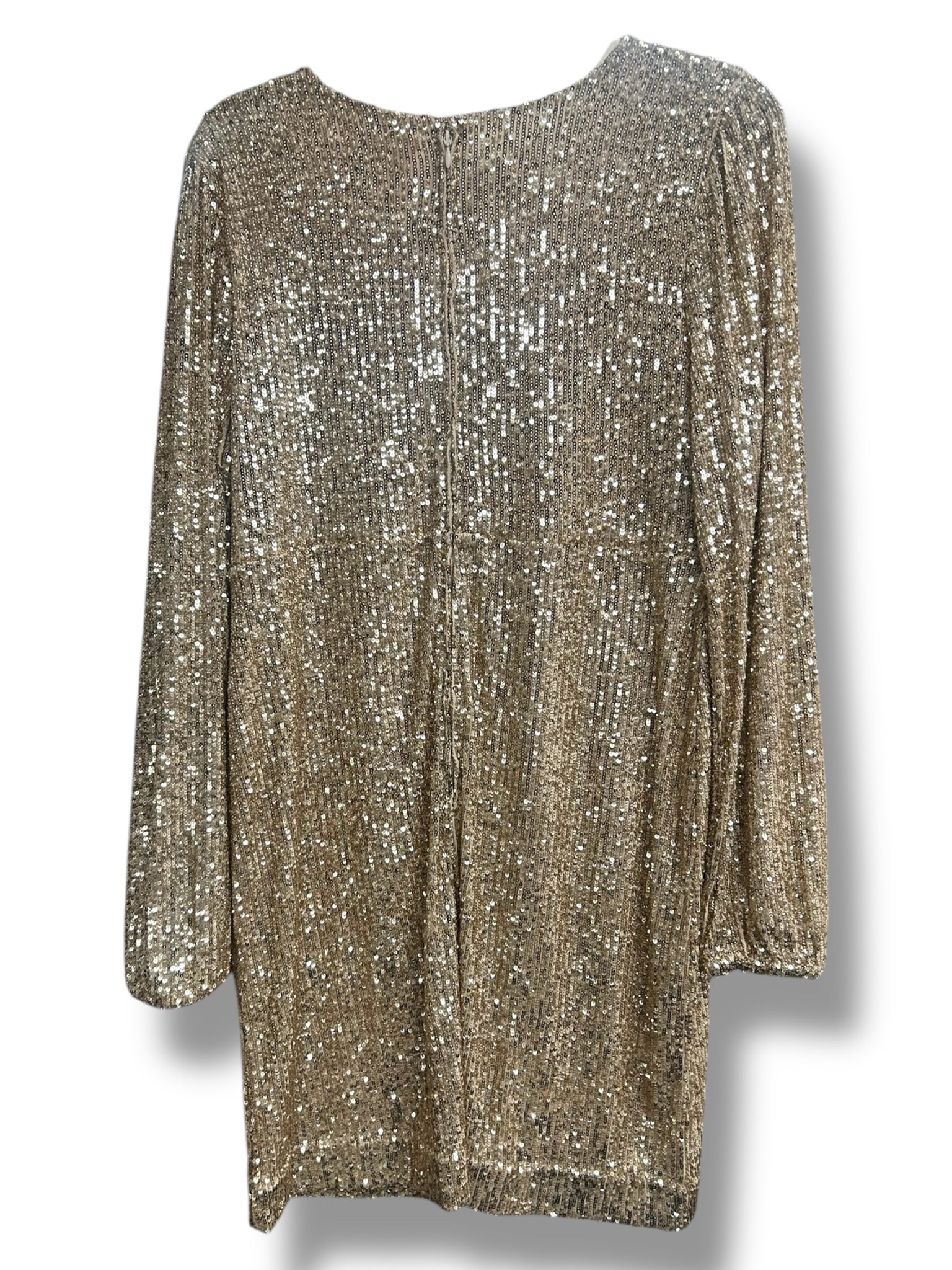 LILLY PULITZER NWT REAGAN LS GOLD SEQUIN MINI BALLOON SLEEVE DRESS SIZE 14