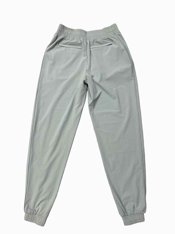 ATHLETA NWT! BROOKLYN TEXTURED JOGGER IN CITY STRIPE COAST GREY SIZE: 2