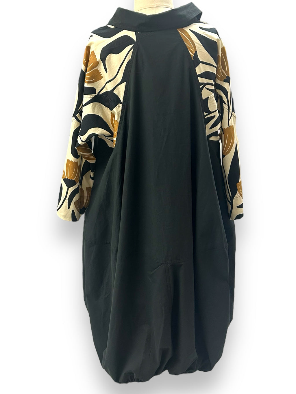 ALEMBIKA AINSLIE OVERSIZED DRESS BLACK BEIGE SIZE 2