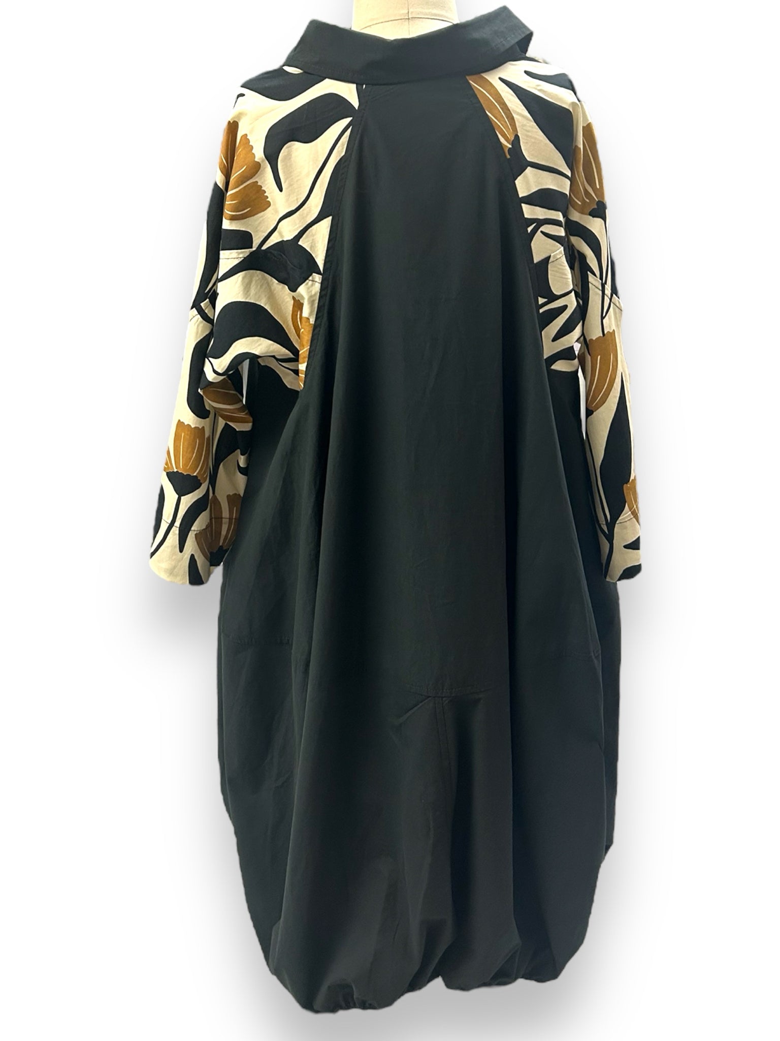 ALEMBIKA AINSLIE OVERSIZED DRESS BLACK BEIGE SIZE 2