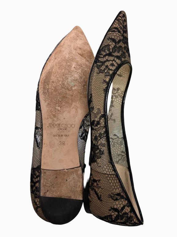 JIMMY CHOO ROMY LACE MESH BALLET FLAT SIZE: 38