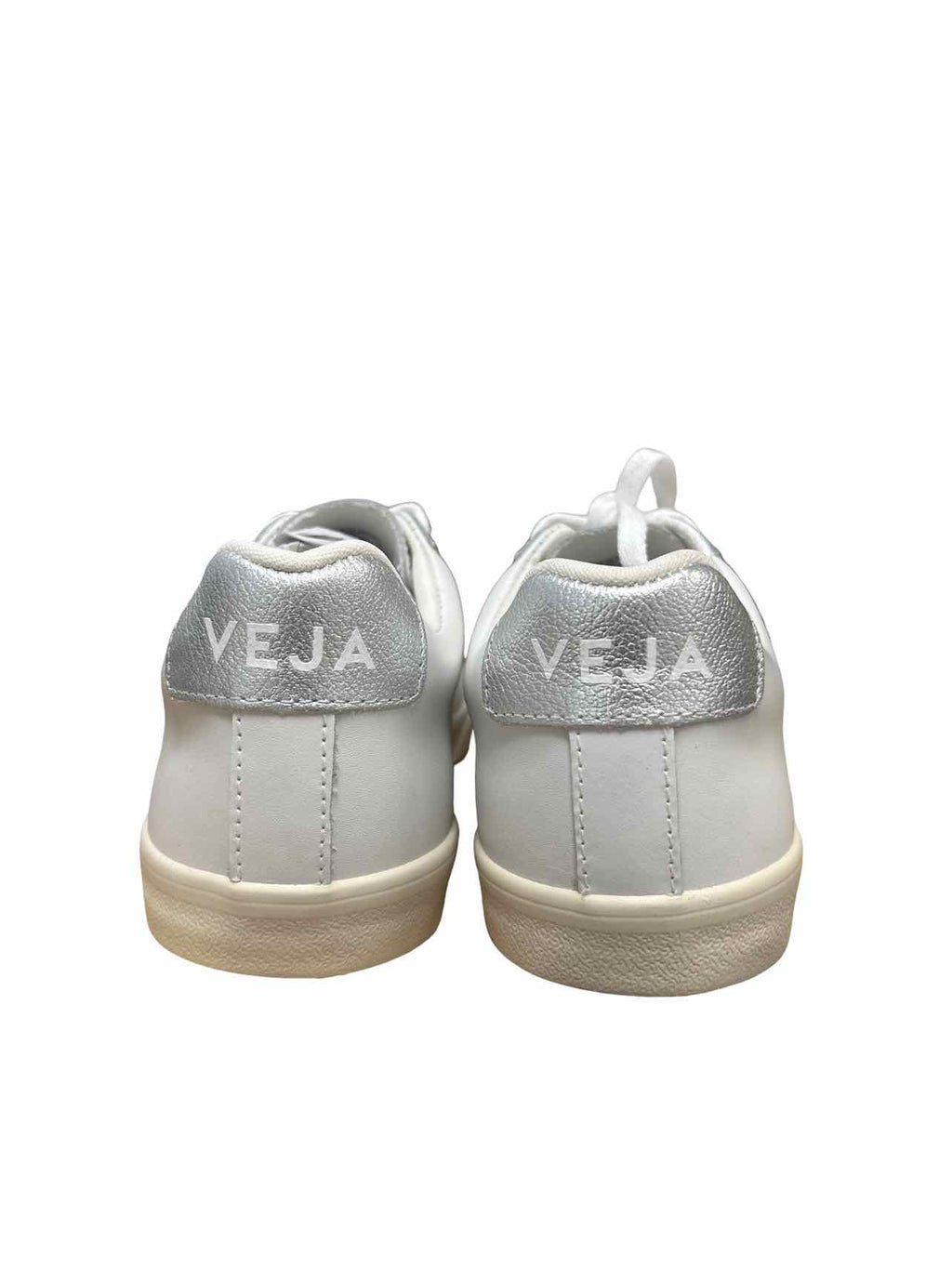 VEJA ESPLAR EXTRA WHITE SILVER LEATHER SNEAKER TRAINER SIZE: 8