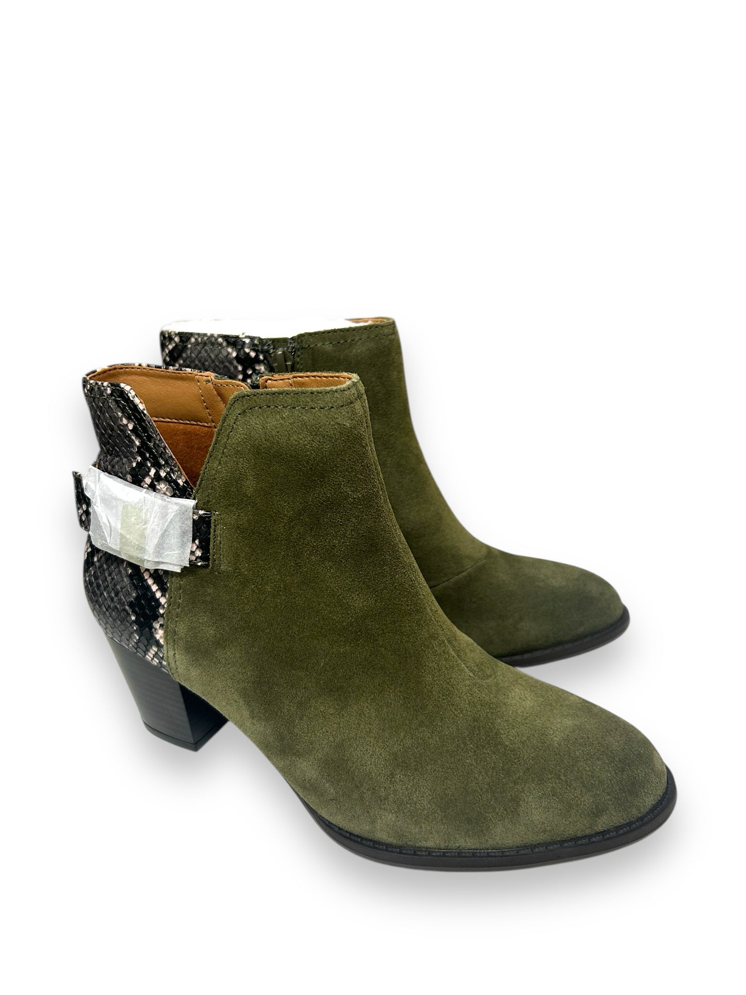 VIONIC NEW W/ BOX NAOMI SNAKE BOOTIE OLIVE SIZE 7.5