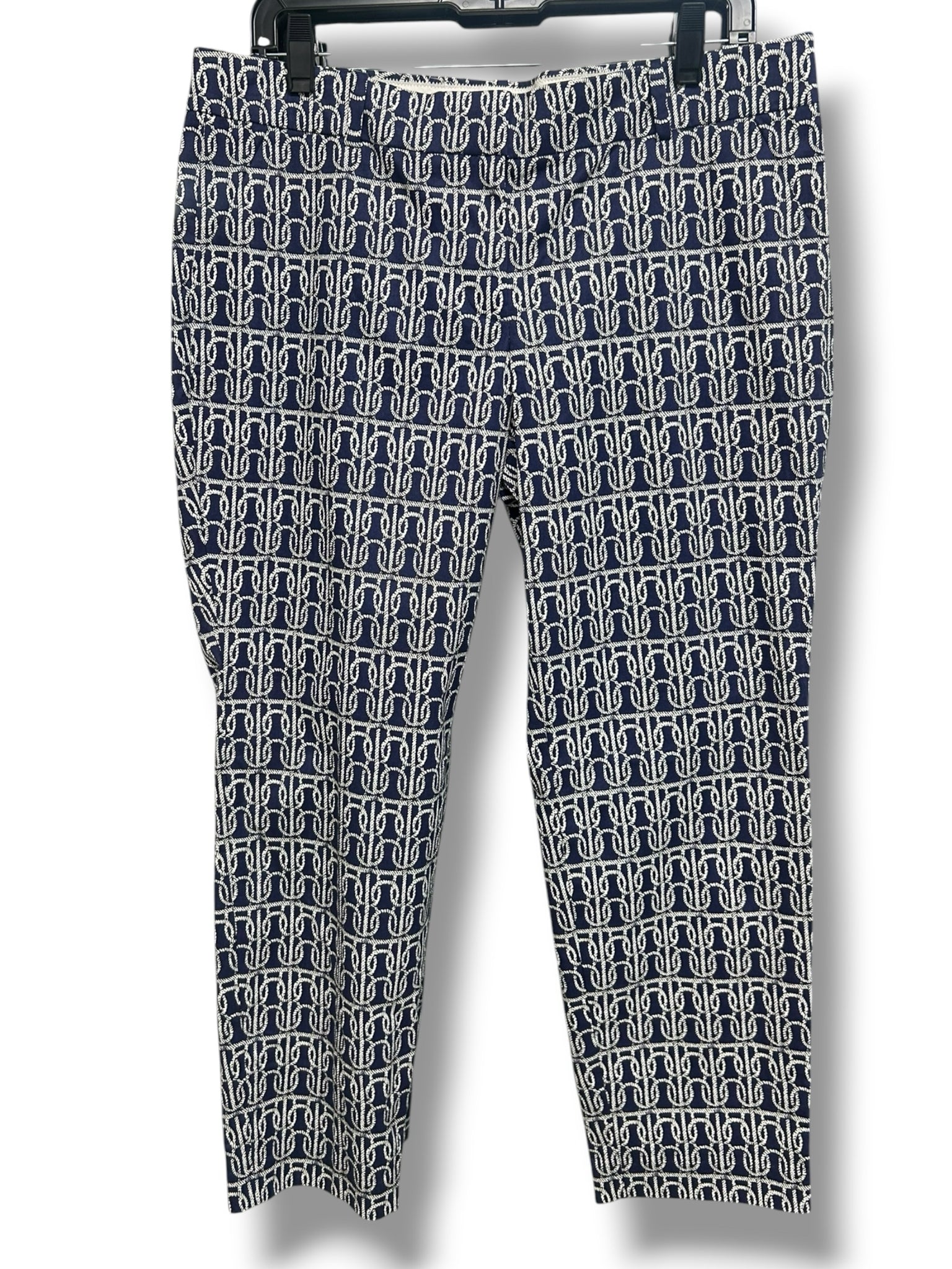 NWT J.CREW NAUTICAL ROPE NAVY CAFE CAPRI SIZE 10