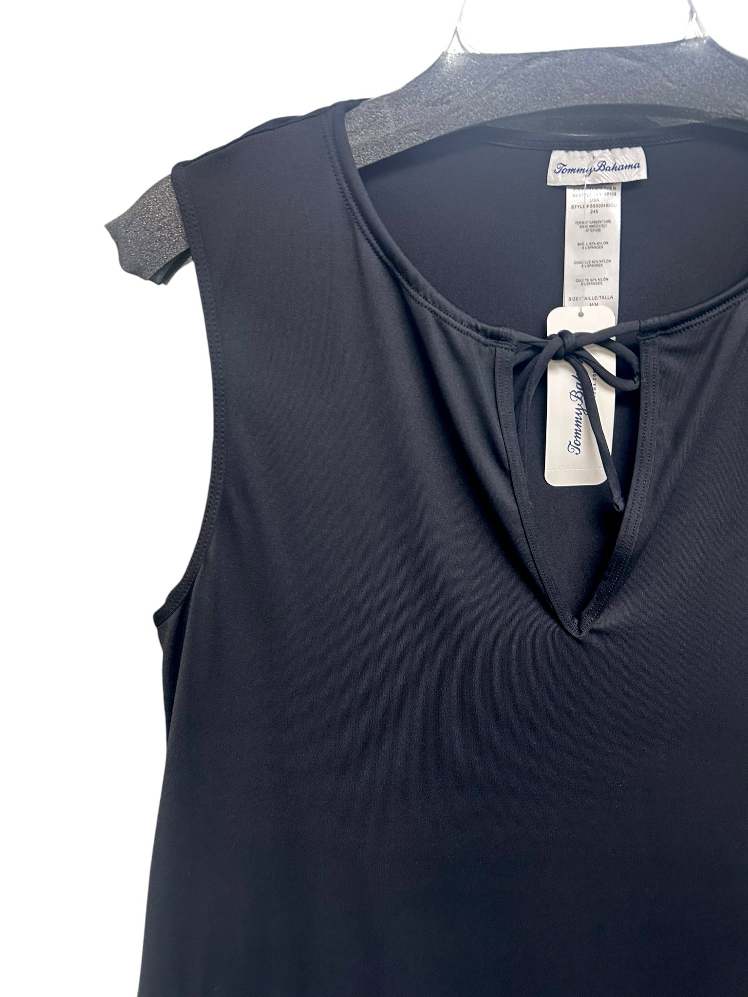 NEW WITH TAGS TOMMY BAHAMA BLACK  SLEEVELESS SPA TANK DRESS SIZE MEDIUM