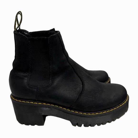 DR MARTENS ROMETTY BLACK CHELSEA BLACK BOOT SIZE 9