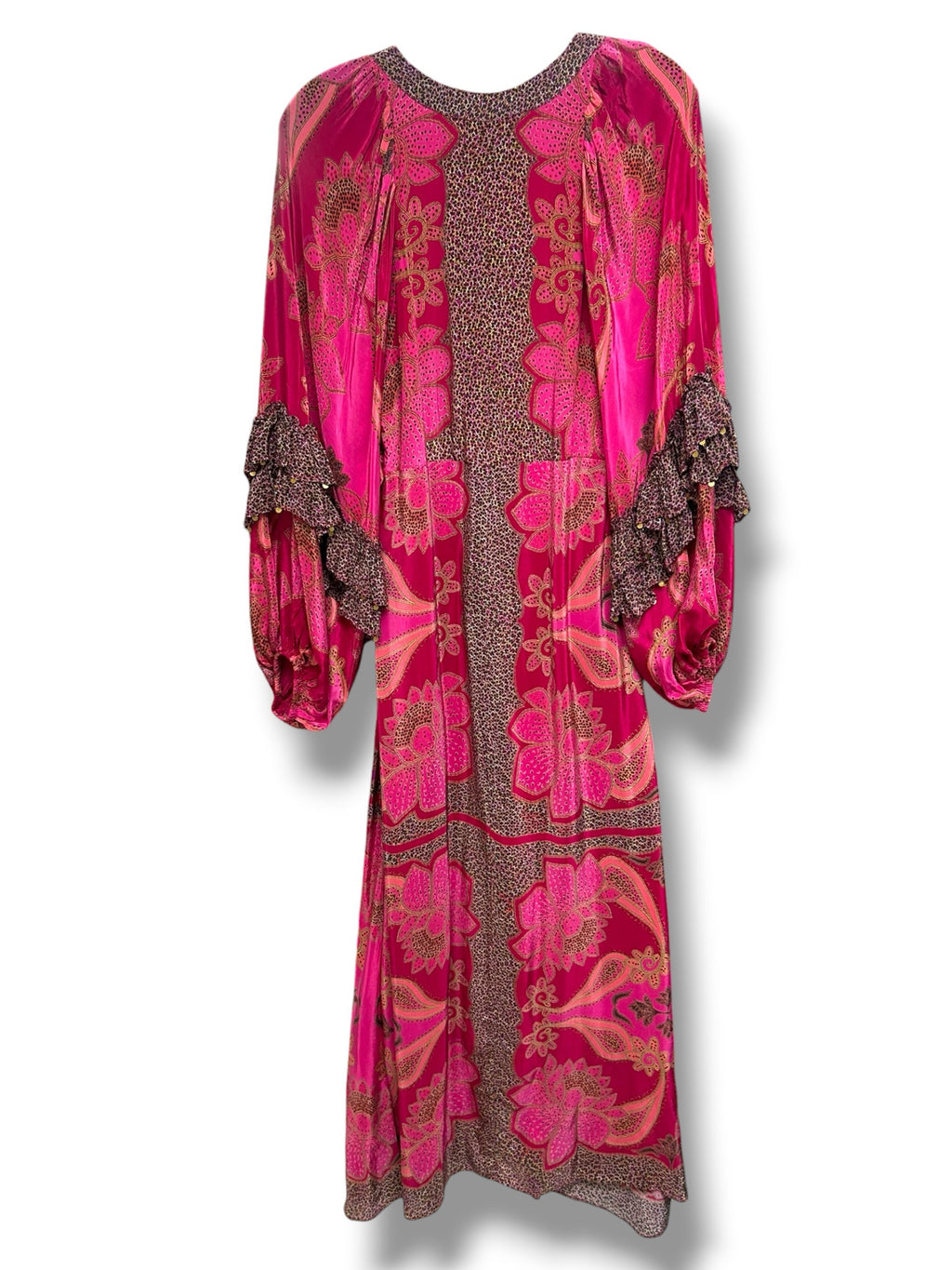 NWT ANTHRO FARM RIO FLORAL GLAM SCARF MAXI DRESS PINK SIZE SMALL