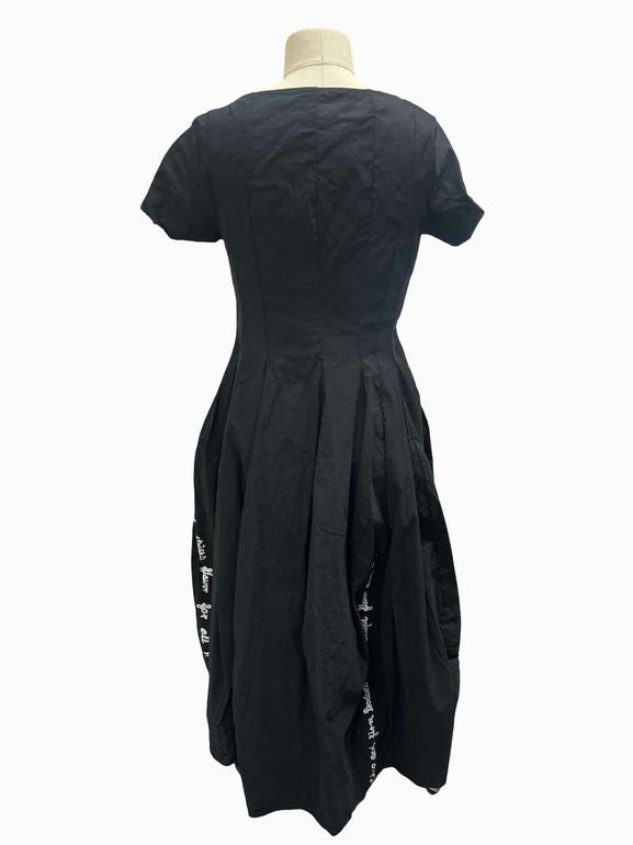 RUNDHOLZ Black Label Fit and Flare Stretch Dress with Pigment Print SIZE: XS