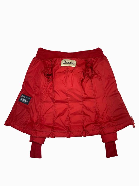HERNO RED POLYTECH DOWN PUFFER COAT SIZE: XS