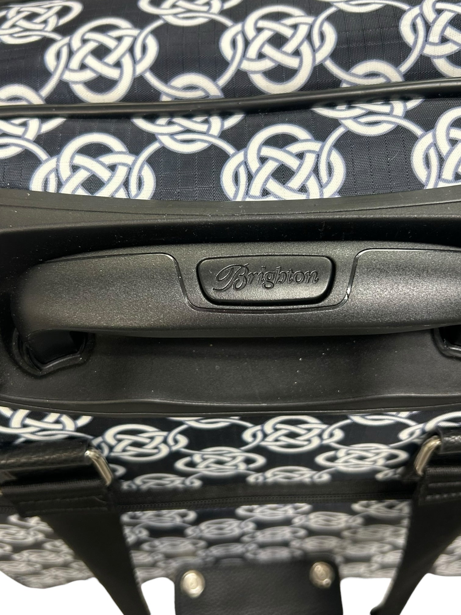 BRIGHTON INTERLOCK WEEKENDER SPINNER CARRY ON SUITCASE BLACK WHITE