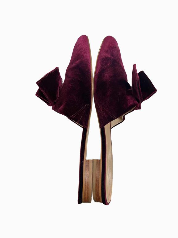 KATE SPADE BORDEAUX VELVET BOW MULE SIZE: 11