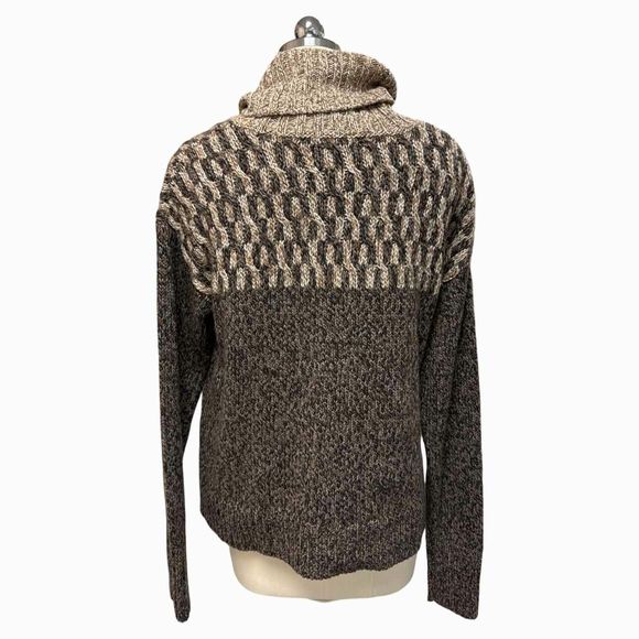 VERONICA BEARD BIA BROWN MULTI TURTLENECK BROWNS SWEATER SIZE M