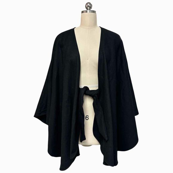 DONNI CHARM BLACK/OLIVE WOOL DUO WONDER CAPE SIZE ONE SIZE