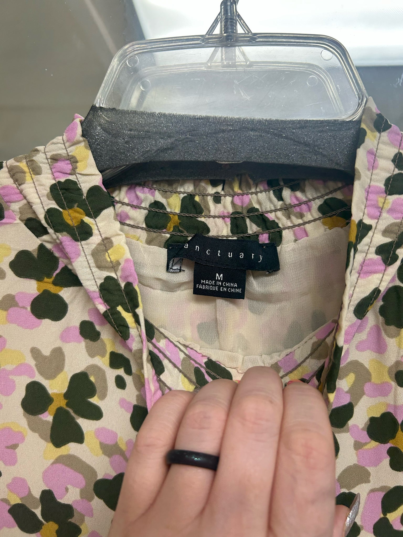 SANCTUARY SPRING BABYDOLL FOLIAGE PATTERN MINI DRESS SIZE MEDIUM