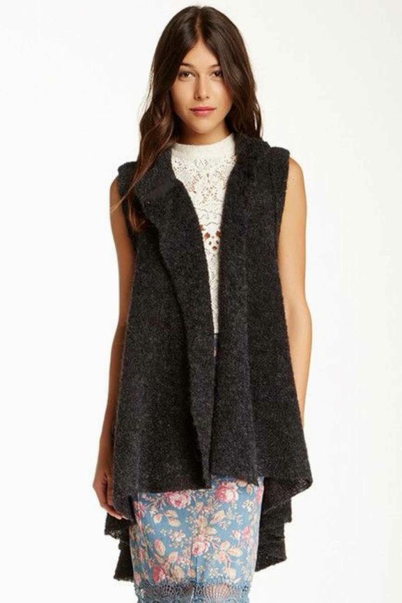 FREE PEOPLESTAND AND DELIVER WOOL/ALPACA SWING VEST SIZE: L