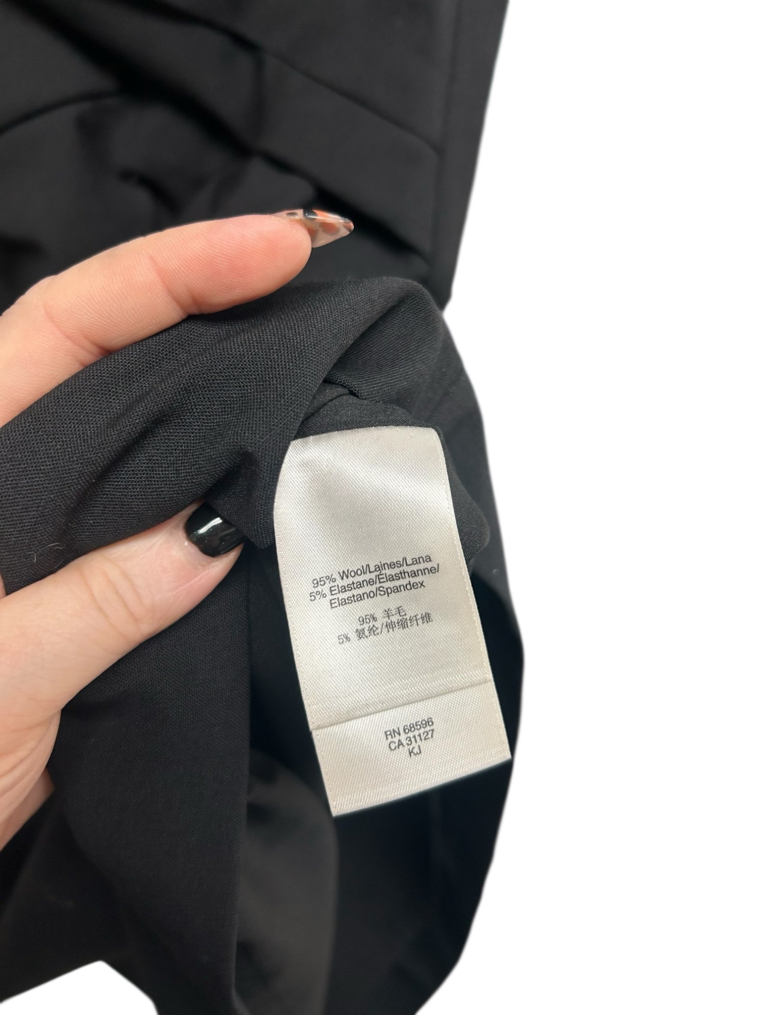 DONNA KARAN DKNY BLACK WOOL FAUX WRAP SHEATH DRESS SIZE 10