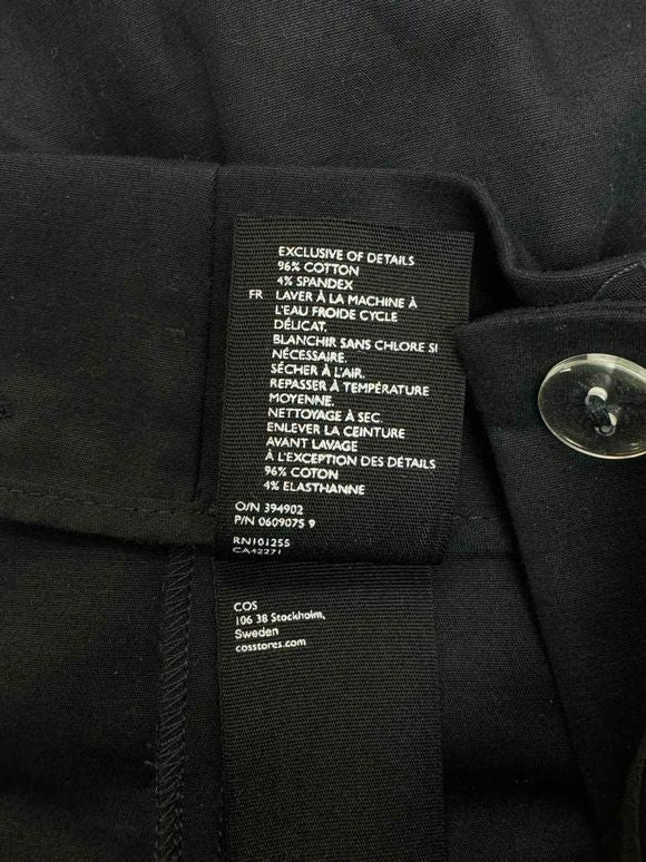 COS BELTED PAPERBAG TAPERED BLACK TROUSER SIZE 2