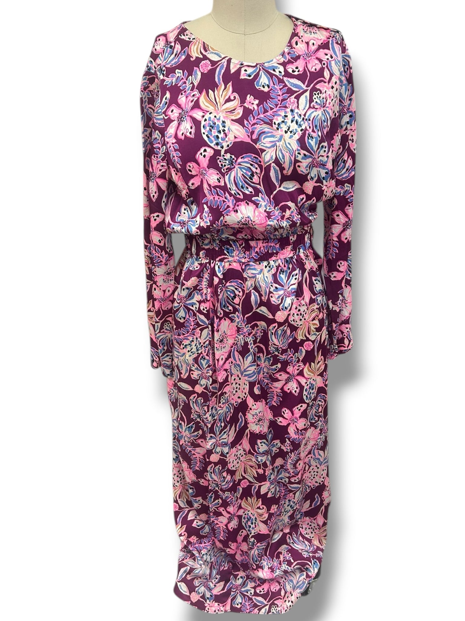 NWT LILLY PULITZER LEOLYNN LONG SLEEVE AMARENA CHERRY MAXI DRESS SIZE 6