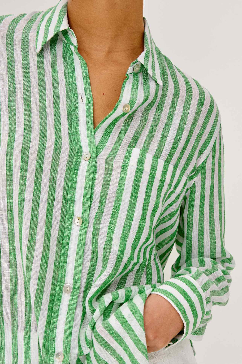 RAILS  X  GIADZY GIADA LUXE LINEN SHIRT SIZE: S