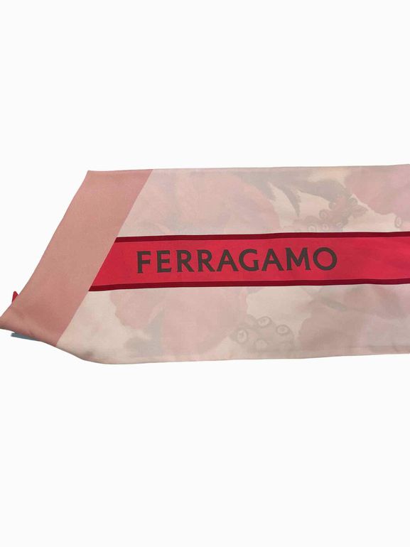 FERRAGAMO NWT BANDEAU POPPIES 100% SILK SCARF