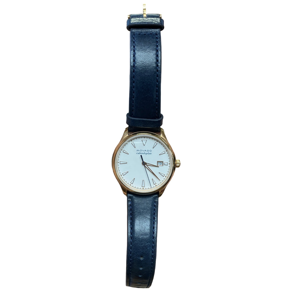 MOVADO HERITAGE WHITE DIAL LADIES NAVY STRAP WATCH MV3650034