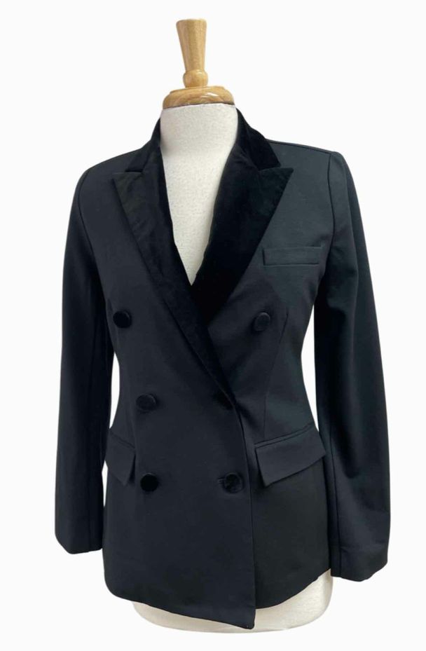 RALPH LAUREN VELVET TRIM DOUBLE BREASTED TUXEDO JACKET SIZE 6