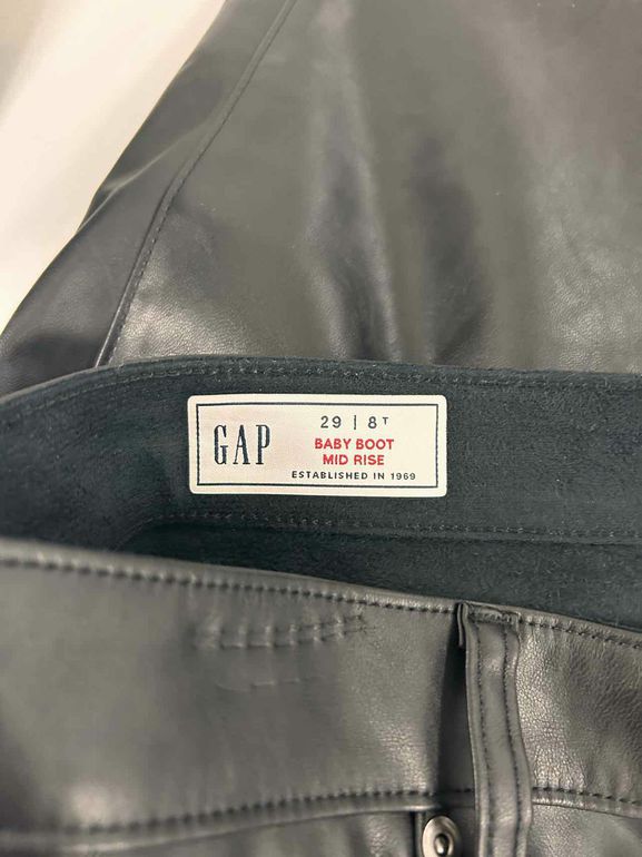 GAP FAUX LEATHER BABY BOOT MID RISE PANT SIZE: 8 TALL